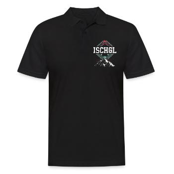 Ischgl Alpen Österreich - Männer Poloshirt - Schwarz - Vorne - Kai (181cm)