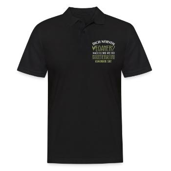 Veganer Vegan Vegetarier Veganismus Vegetarisch - Männer Poloshirt - Schwarz - Vorne - Kai (181cm)