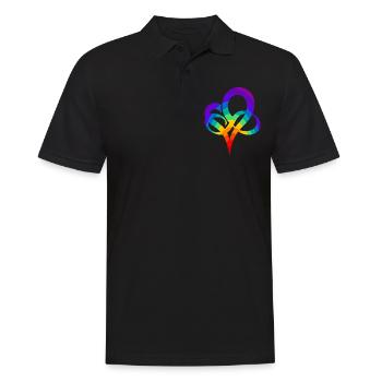Rainbow heart - Men's Polo Shirt - black - Front - Kai (181cm)