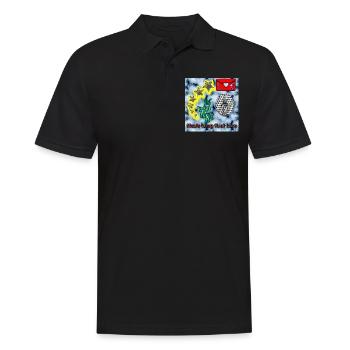 Music is my first Love - Image - 2023 - Men's Polo Shirt - black - Front - Kai (181cm)
