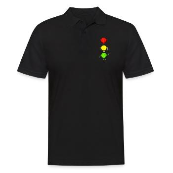 Ampel Männchen Fahrschule Auto - Männer Poloshirt - Schwarz - Vorne - Kai (181cm)