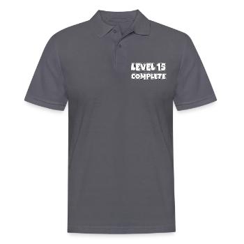 Level 15 Complete Geburtstagsgeschenk 15 Jahre - Männer Poloshirt - Anthrazit - Vorne - Nico (186cm)