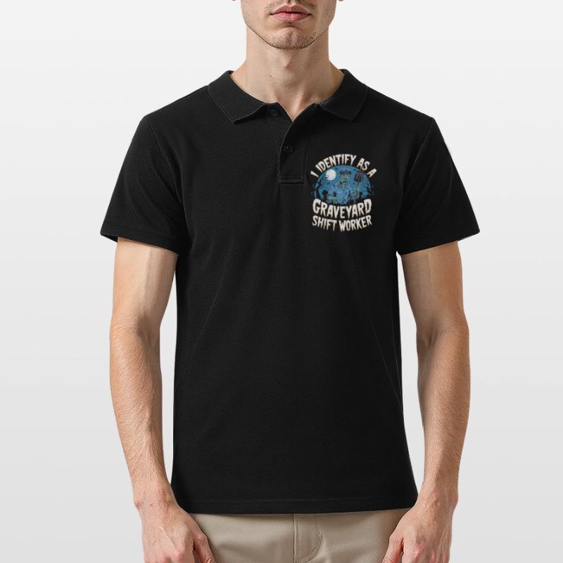 I Identify As A Graveyard Shift Worker Men's Polo Shirt