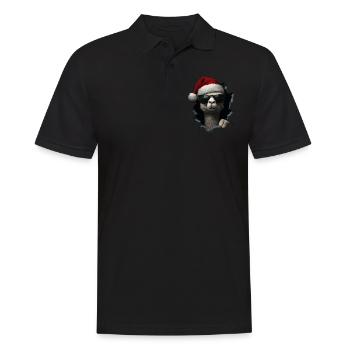 Alpaca Breeder Llama Christmas Christmas Alpaca - Men's Polo Shirt - black - Front - Kai (181cm)