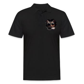 Funny Cats Cat Owner Cute Cat Pet - Men's Polo Shirt - black - Front - Kai (181cm)