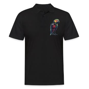 Drôle Robot Art Perroquet Cyborg Oiseau Perroquet - Polo Homme - noir - Devant - Kai (181cm)