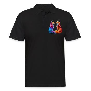 Drôle Renard Renard Art Animal Nature Animaux Animaux Sauvages - Polo Homme - noir - Devant - Kai (181cm)