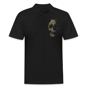 Visuell für Radfahrer - Totenkopf und Haken - Männer Poloshirt - Schwarz - Vorne - Kai (181cm)