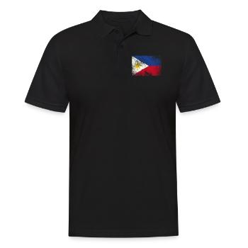 Drapeau des Philippines - grunge vintage - Polo Homme - noir - Devant - Kai (181cm)