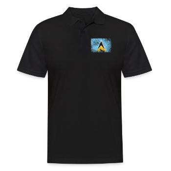 Saint Lucia Flag - Vintage Grunge - Men's Polo Shirt - black - Front - Kai (181cm)