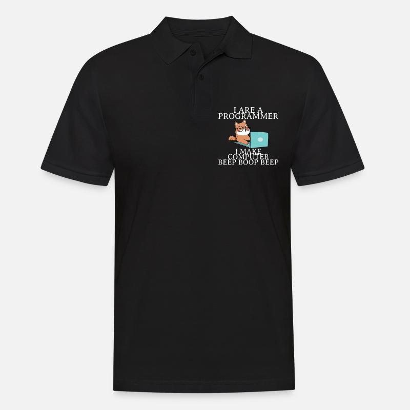 I Are A Programmer I Make Computer Beep Boop Beep4 - Männer Poloshirt - Schwarz