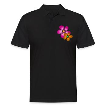 bouquet de fleurs coloré fleurs vrille florale floral - Polo Homme - noir - Devant - Kai (181cm)