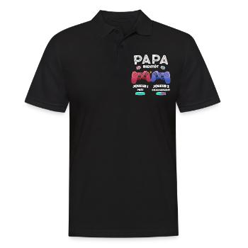 Papa Bientôt Annonce Grossesse Futur Père Gamer - Polo Homme - noir - Devant - Kai (181cm)