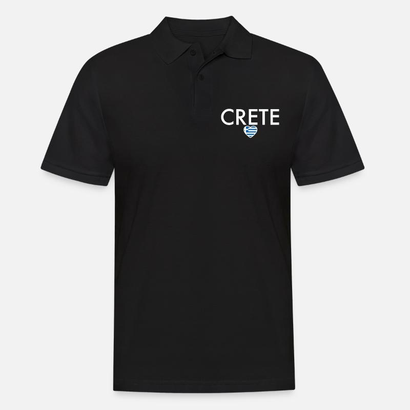 Crète Grèce Drapeau grec Grec - Polo Homme - noir