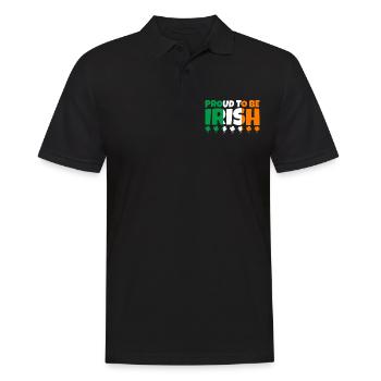 Proud To Be Irish Ireland Irish Flag Shamrock - Men's Polo Shirt - black - Front - Kai (181cm)