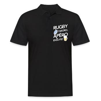 Rugby et apéro - Polo Homme - noir - Devant - Kai (181cm)
