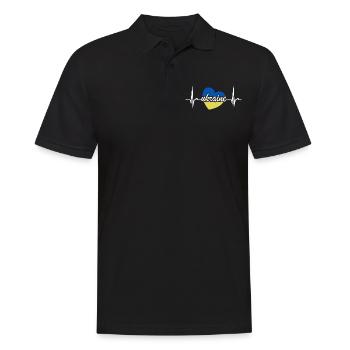 Ukraine Herzkurve - Frieden für die Ukraine - Männer Poloshirt - Schwarz - Vorne - Kai (181cm)