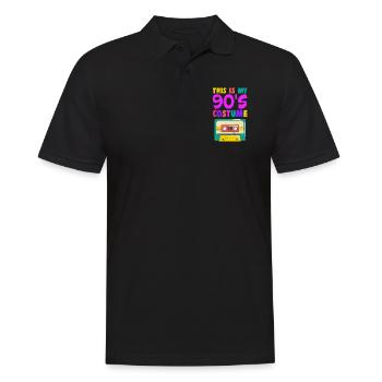 90er Jahre 90s Kassette Party Mottoparty Geschenk - Männer Poloshirt - Schwarz - Vorne - Kai (181cm)