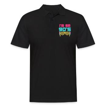 90s - Men's Polo Shirt - black - Front - Kai (181cm)