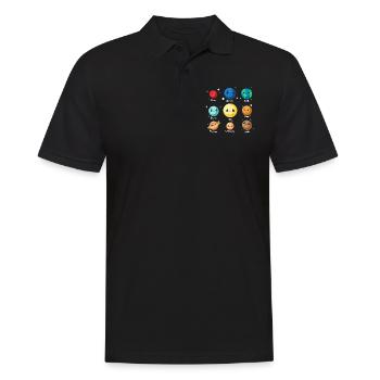 Astronaute planète univers galaxie de l'espace - Polo Homme - noir - Devant - Kai (181cm)
