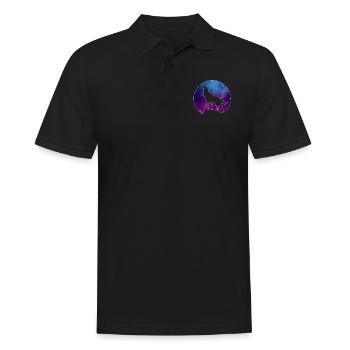Wolf - Männer Poloshirt - Schwarz - Vorne - Kai (181cm)