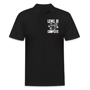 Level 21 Complete Geburtstagsgeschenk 21 Jahre - Männer Poloshirt - Schwarz - Vorne - Kai (181cm)
