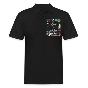 La fin est proche de drôles floraux colorés - Polo Homme - noir - Devant - Kai (181cm)