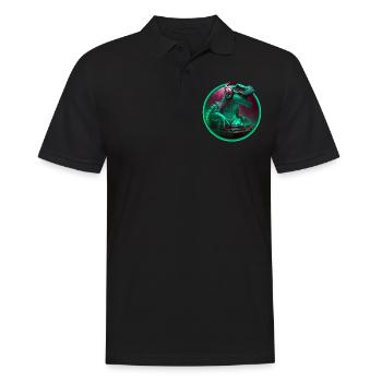 Dino DJ Musician Kids Party Gift Shirt - Men's Polo Shirt - black - Front - Kai (181cm)