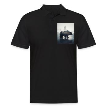 Majestic Bear in the Mountains on Forest - Men's Polo Shirt - black - Front - Kai (181cm)