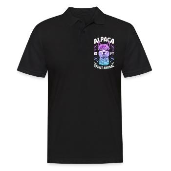 Alpaga animal, Alpaga arc-en-ciel Art, Fun - Polo Homme - noir - Devant - Kai (181cm)