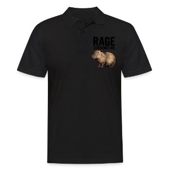 Wut Verschlingt Mich Lustig Capybara Albern Capy Humor - Männer Poloshirt - Schwarz - Vorne - Kai (181cm)