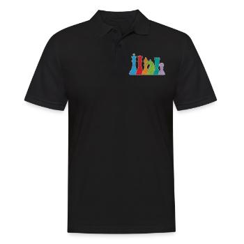 Schach - Männer Poloshirt - Schwarz - Vorne - Kai (181cm)
