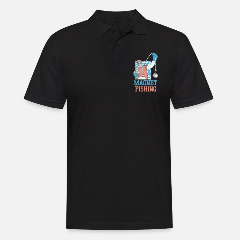 Magnetfischen Magnet Magnetfischer - Männer Poloshirt - Schwarz