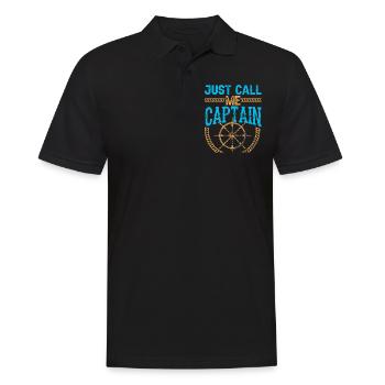 Just call me captain boat boating ship - Men's Polo Shirt - black - Front - Kai (181cm)