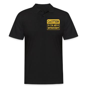 Caution I Am An Introvert Shy - Men's Polo Shirt - black - Front - Kai (181cm)
