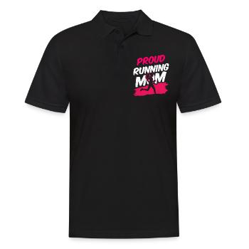 Fière coureuse Maman Jogging Mère Running - Polo Homme - noir - Devant - Kai (181cm)
