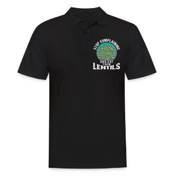 Hör Auf Zu Jammern Und Iss Deine Linsen Linse - Männer Poloshirt - Schwarz - Vorne - Kai (181cm)