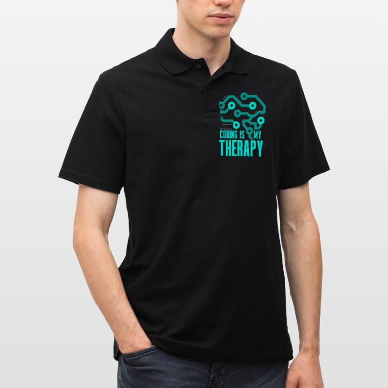 Programming Is My Therapy Coding Code Coder Men's Polo Shirt