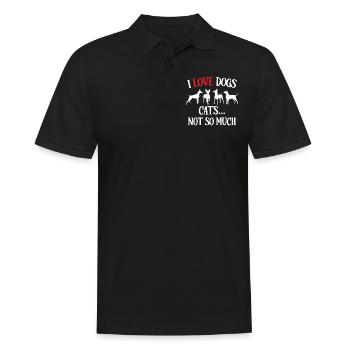 Ich Liebe Hunde Katzen Nicht So Sehr Welpe Hund - Männer Poloshirt - Schwarz - Vorne - Kai (181cm)