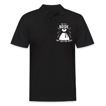 Ich Bin Die Braut Von Der Sie Dir Erzählt Haben - Männer Poloshirt - Schwarz - Vorne - Kai (181cm)