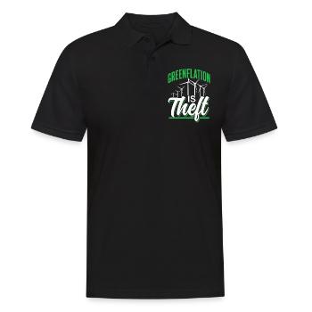 Greenflation is theft inflation energy green - Men's Polo Shirt - black - Front - Kai (181cm)