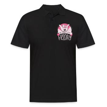 Wenigstens Ist Es Freitag Endlich Sarkastisch - Männer Poloshirt - Schwarz - Vorne - Kai (181cm)