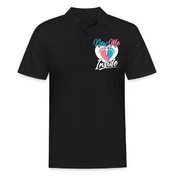 The New Me Inside Pregnant Baby Inside Cute - Men's Polo Shirt - black - Front - Kai (181cm)