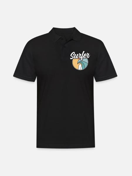 Surfer Surfboard Surfing - Men's Polo Shirt - black