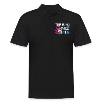 This is my sleepover shirt party to stay - Men's Polo Shirt - black - Front - Kai (181cm)