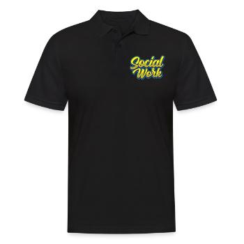 Travail social Travail social Profession de travailleur social - Polo Homme - noir - Devant - Kai (181cm)