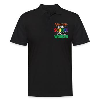 Schätze Deinen Schulsozialarbeiter Beruf Schule - Männer Poloshirt - Schwarz - Vorne - Kai (181cm)