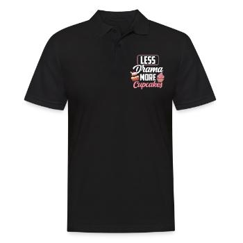 Moins de drame Plus de cupcakes amoureux cupcake sucré - Polo Homme - noir - Devant - Kai (181cm)