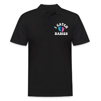 Ich Fange Babies Hebamme Hebammen Geburtshilfe - Männer Poloshirt - Schwarz - Vorne - Kai (181cm)