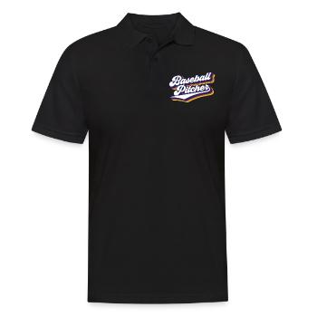 Baseball Pitcher Hobby Werfer Spieler - Männer Poloshirt - Schwarz - Vorne - Kai (181cm)